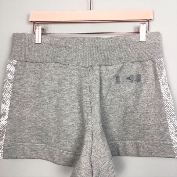 ADIDAS X STELLA MCCARTNEY | Gray Essentials Cotton Fleece Shorts Women’s Size L - Picture 8 of 12